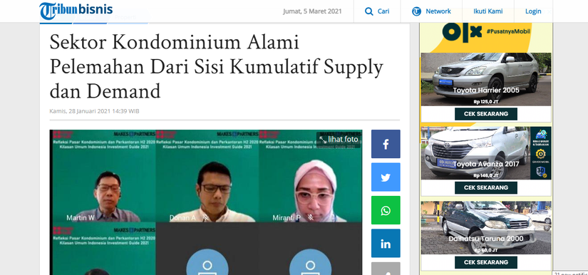 Sektor Kondominium Alami Pelemahan Dari Sisi Kumulatif Supply dan Demand | KF Map – Digital Map for Property and Infrastructure in Indonesia